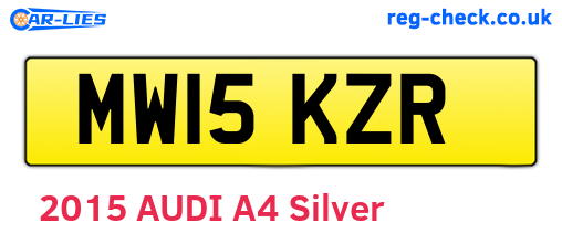MW15KZR are the vehicle registration plates.