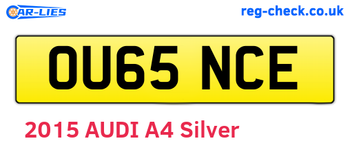 OU65NCE are the vehicle registration plates.