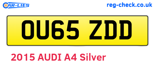 OU65ZDD are the vehicle registration plates.