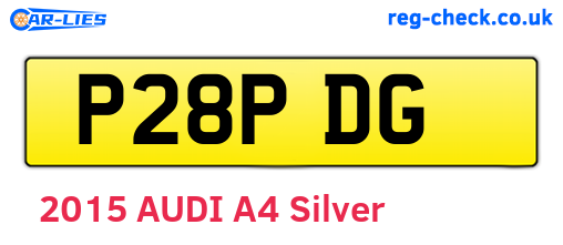 P28PDG are the vehicle registration plates.