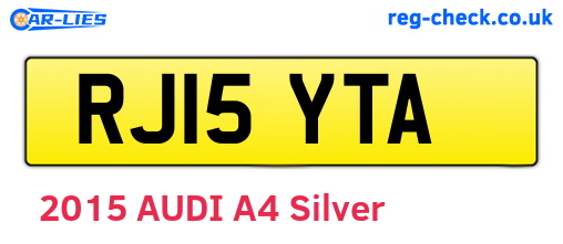 RJ15YTA are the vehicle registration plates.