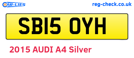SB15OYH are the vehicle registration plates.