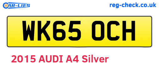 WK65OCH are the vehicle registration plates.