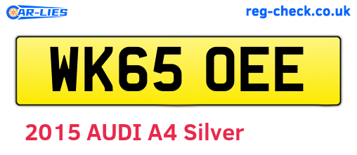 WK65OEE are the vehicle registration plates.