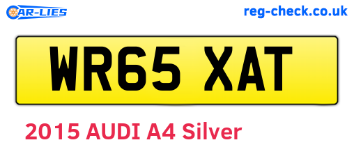 WR65XAT are the vehicle registration plates.