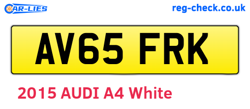 AV65FRK are the vehicle registration plates.