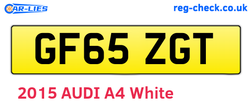 GF65ZGT are the vehicle registration plates.