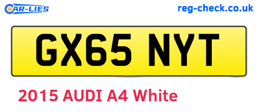 GX65NYT are the vehicle registration plates.