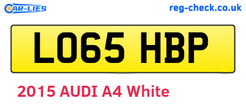 LO65HBP are the vehicle registration plates.