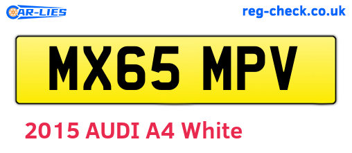 MX65MPV are the vehicle registration plates.