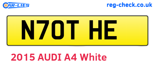 N70THE are the vehicle registration plates.