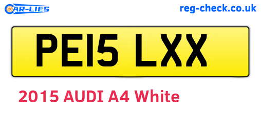 PE15LXX are the vehicle registration plates.