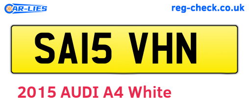 SA15VHN are the vehicle registration plates.