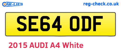 SE64ODF are the vehicle registration plates.