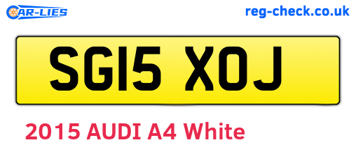 SG15XOJ are the vehicle registration plates.