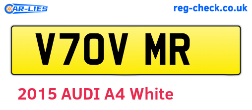 V70VMR are the vehicle registration plates.