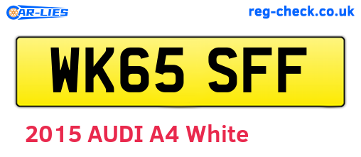 WK65SFF are the vehicle registration plates.