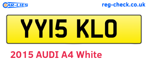 YY15KLO are the vehicle registration plates.