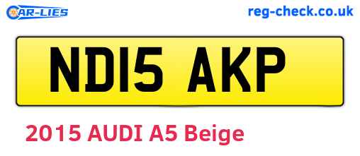 ND15AKP are the vehicle registration plates.