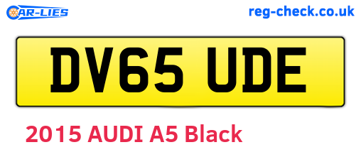 DV65UDE are the vehicle registration plates.