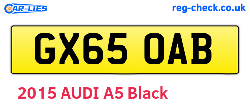 GX65OAB are the vehicle registration plates.