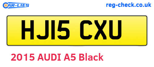 HJ15CXU are the vehicle registration plates.