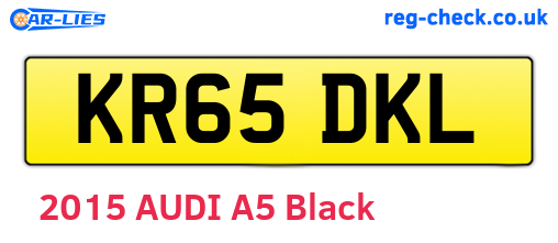 KR65DKL are the vehicle registration plates.