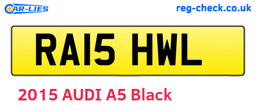 RA15HWL are the vehicle registration plates.