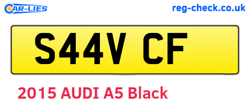 S44VCF are the vehicle registration plates.