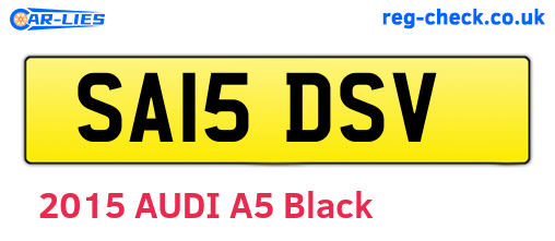 SA15DSV are the vehicle registration plates.
