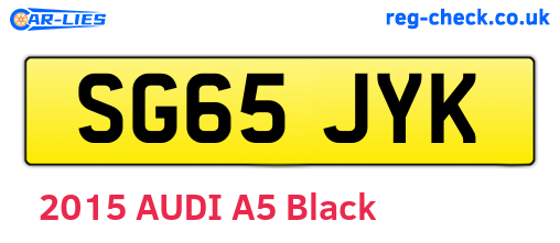 SG65JYK are the vehicle registration plates.