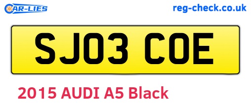 SJ03COE are the vehicle registration plates.