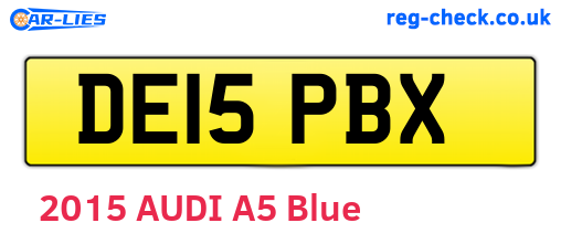 DE15PBX are the vehicle registration plates.