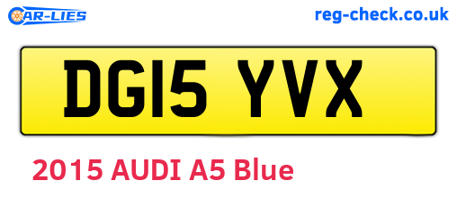 DG15YVX are the vehicle registration plates.