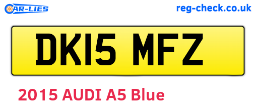 DK15MFZ are the vehicle registration plates.