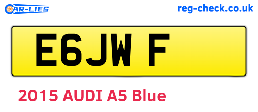 E6JWF are the vehicle registration plates.