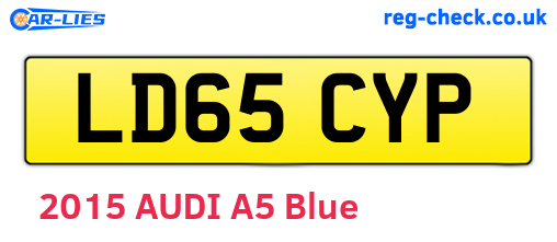 LD65CYP are the vehicle registration plates.