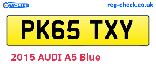PK65TXY are the vehicle registration plates.