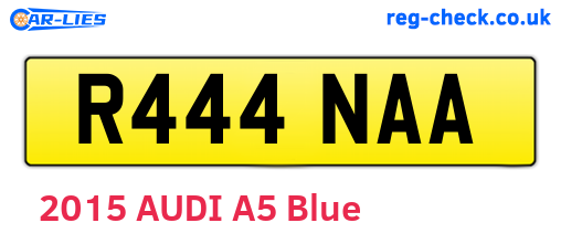 R444NAA are the vehicle registration plates.