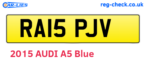 RA15PJV are the vehicle registration plates.