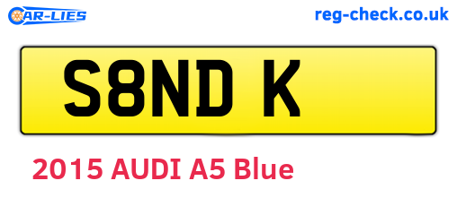 S8NDK are the vehicle registration plates.