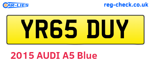 YR65DUY are the vehicle registration plates.