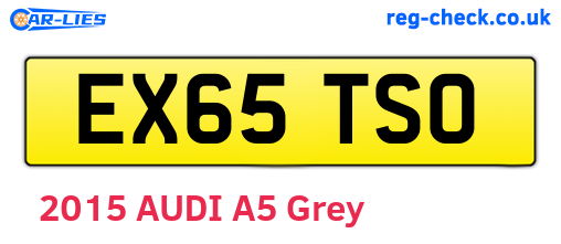 EX65TSO are the vehicle registration plates.