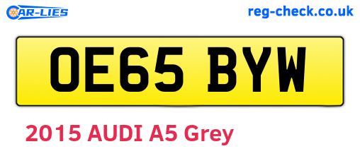 OE65BYW are the vehicle registration plates.