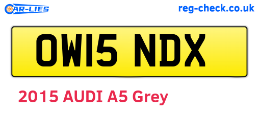 OW15NDX are the vehicle registration plates.