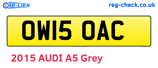 OW15OAC are the vehicle registration plates.