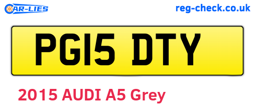 PG15DTY are the vehicle registration plates.