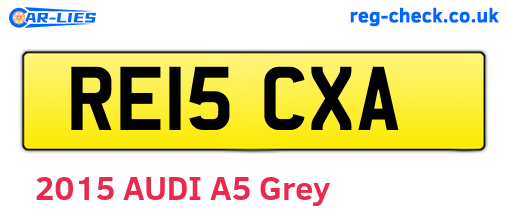 RE15CXA are the vehicle registration plates.