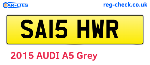 SA15HWR are the vehicle registration plates.