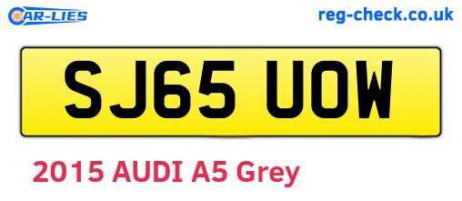 SJ65UOW are the vehicle registration plates.